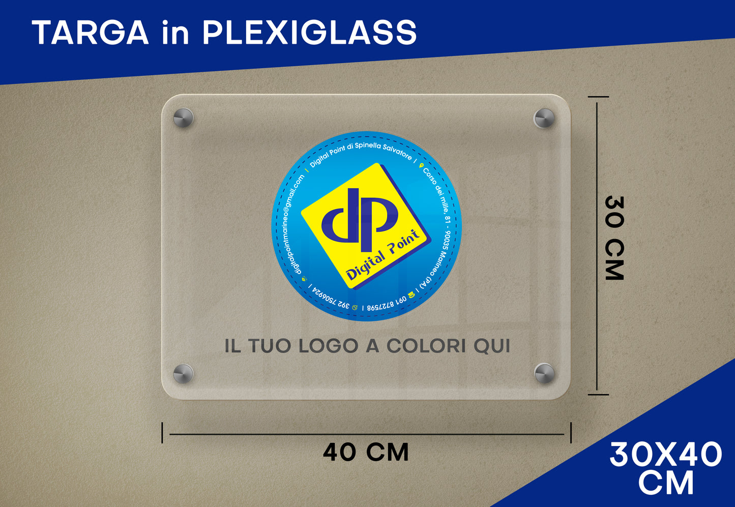 TARGA IN PLEXIGLASS TRASPARENTE