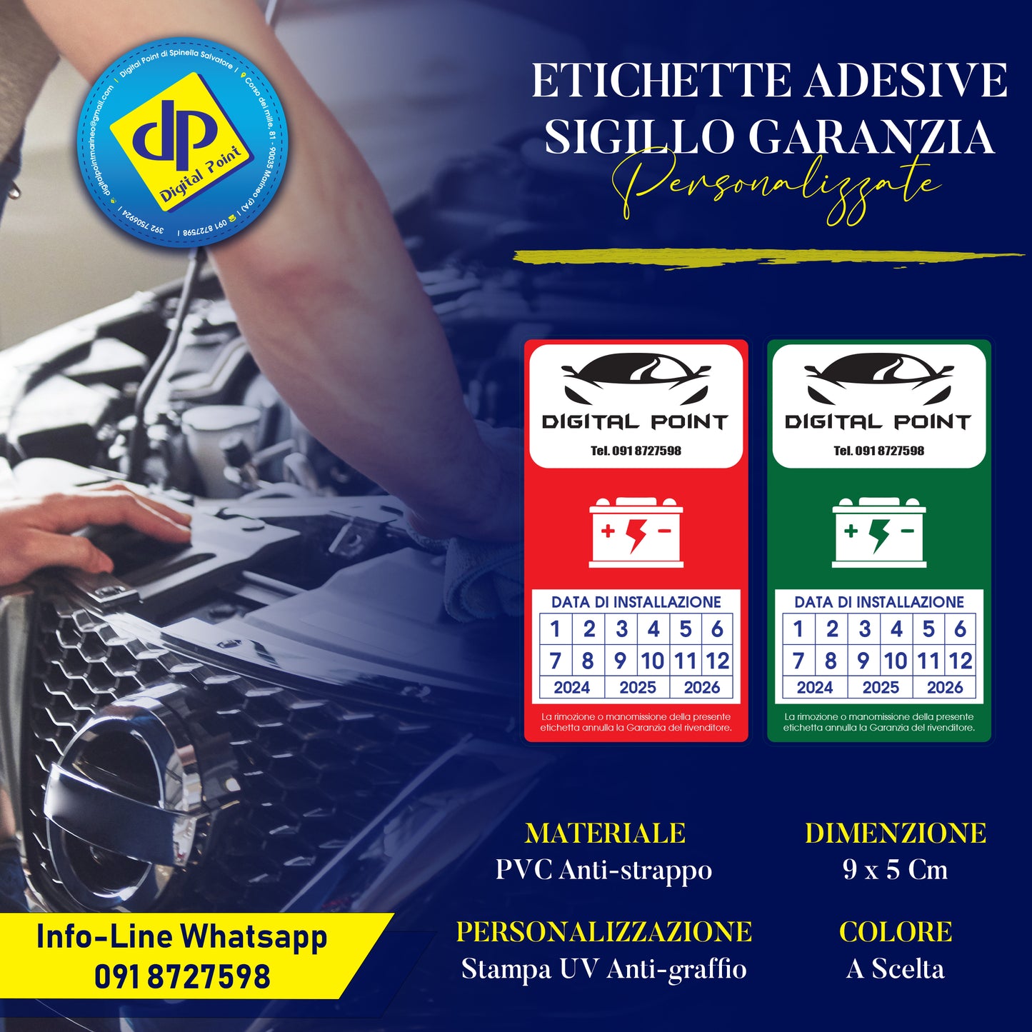 ETICHETTE ADESIVE IN PVC SIGILLO DI GARANZIA